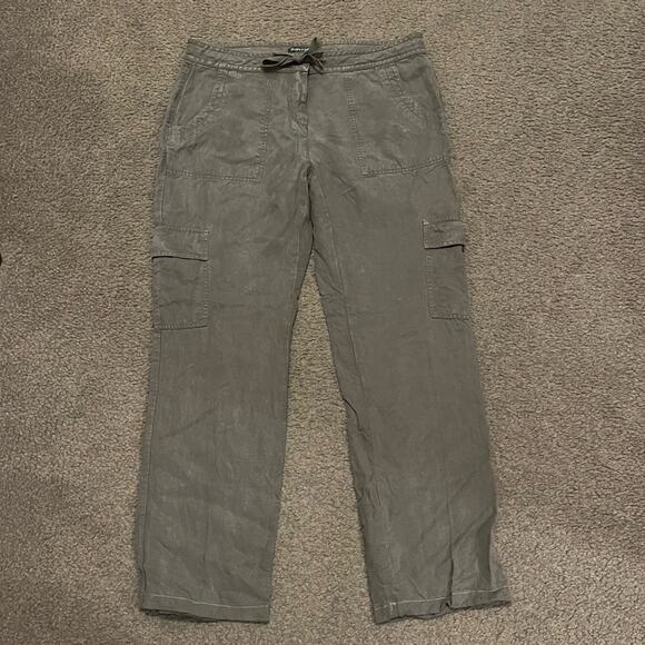 Eileen Fisher Linen Blend Cargo Pants - Picture 2 of 7